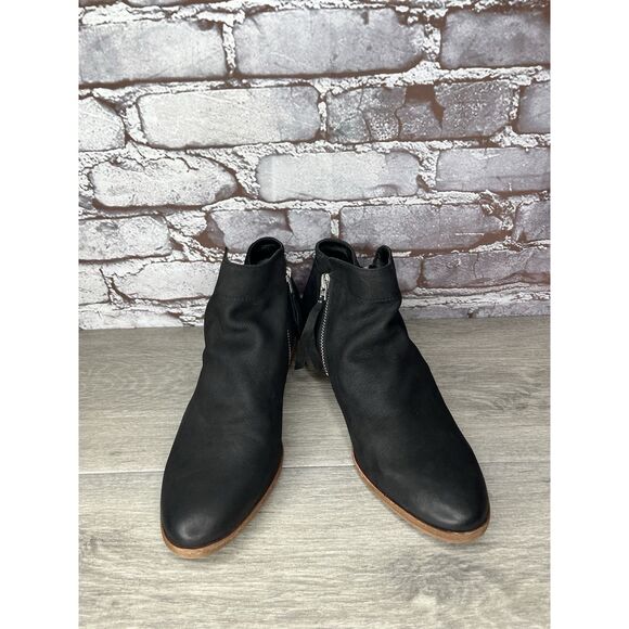 SAM EDELMAN Packer Black Nubuck Leather Zip Ankle Boots Women’s Sz 7.5M US/38EU - Picture 2 of 16